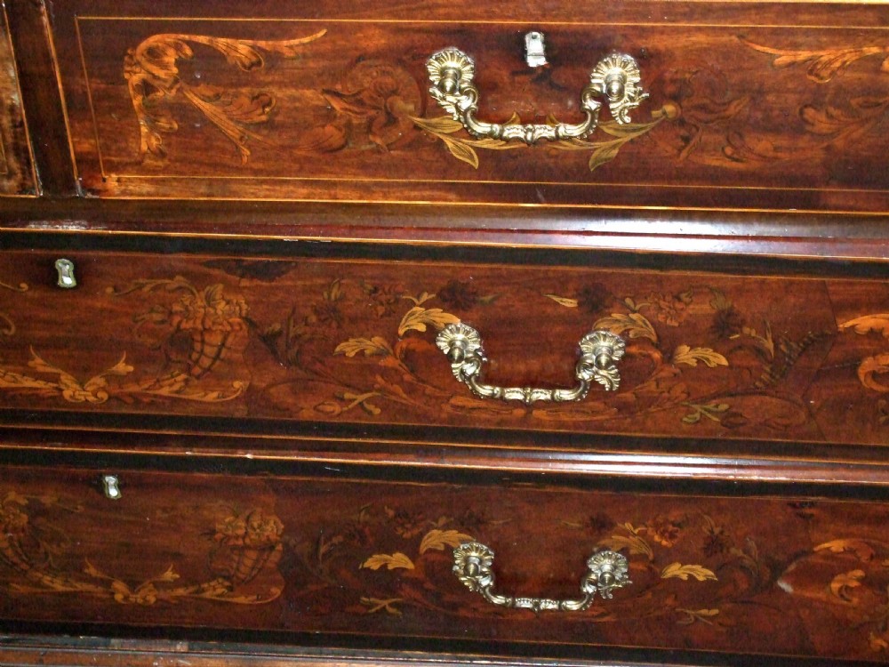 George 3rd Mahogany & Inlaid Linen Press View V