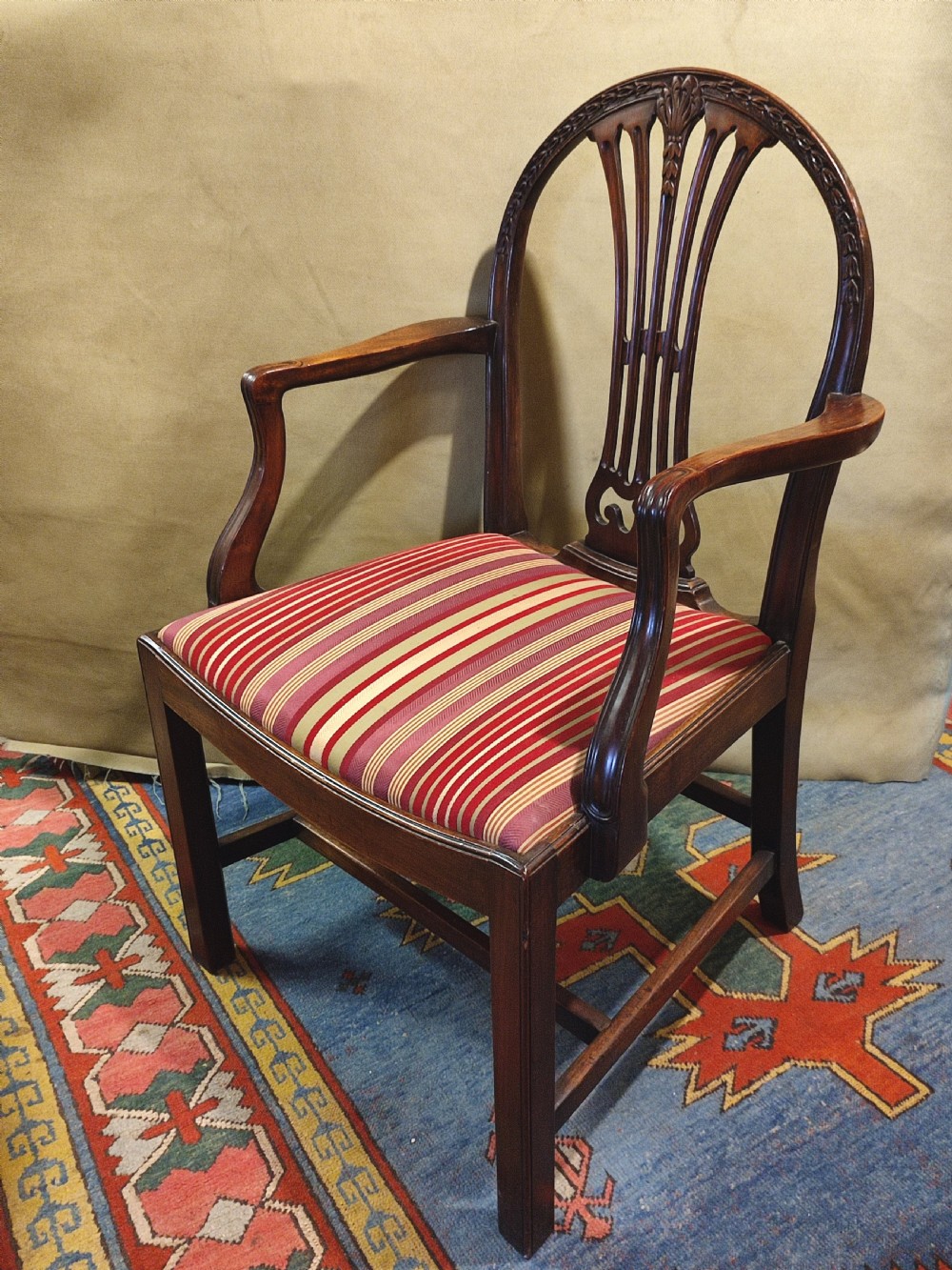 Set of 8 19th c  Heppelwhite Style Mahogany Mahogany Dining Chairs