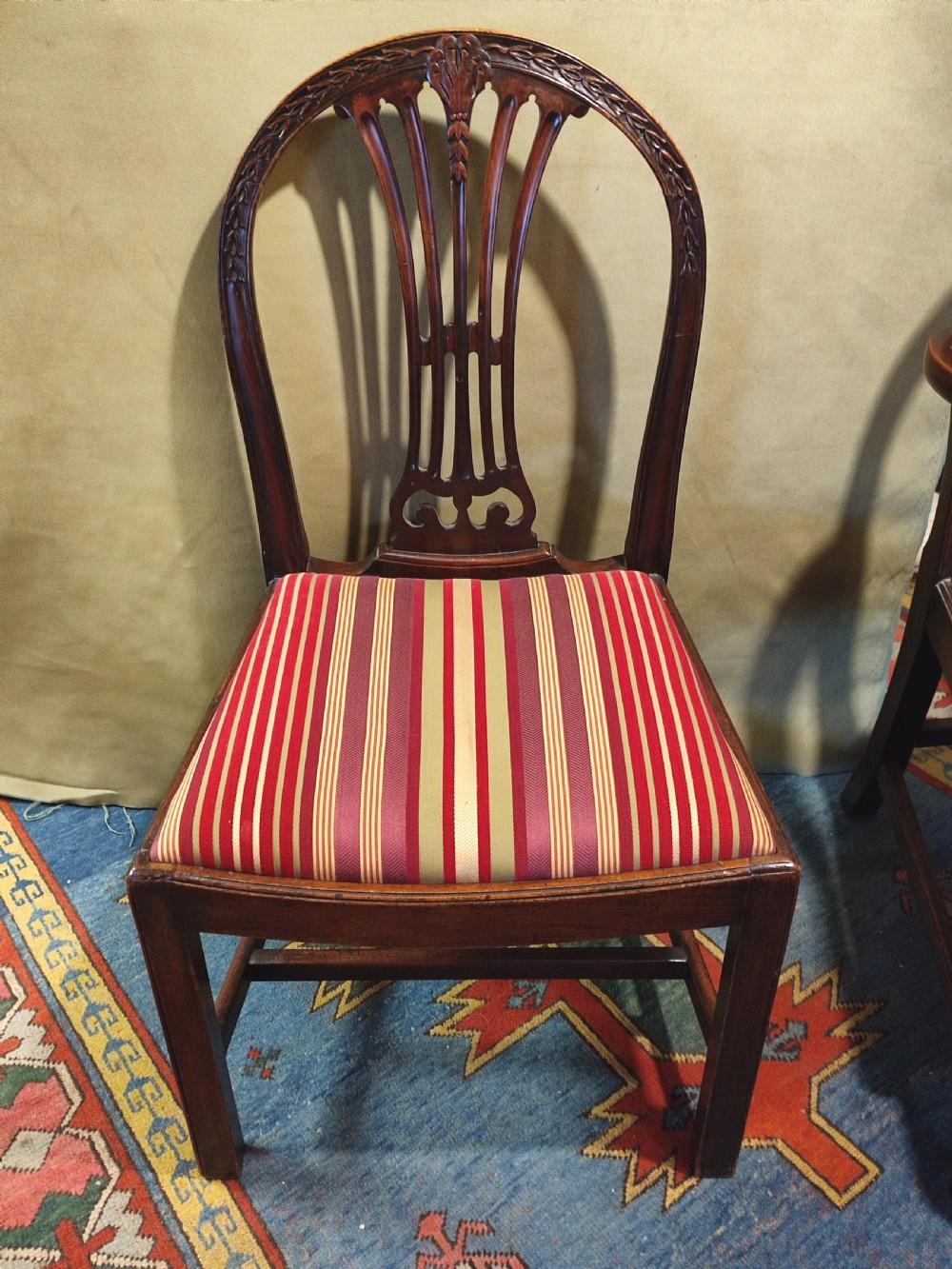 Set of 8 19th c  Heppelwhite Style Mahogany Mahogany Dining Chairs View IV