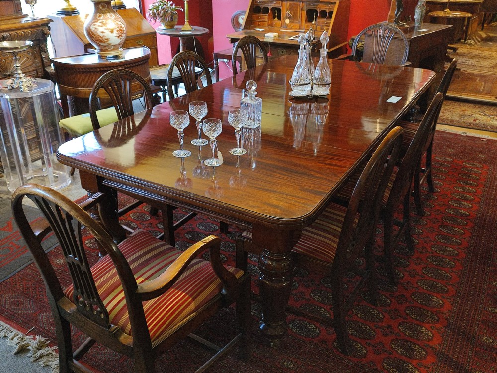 Set of 8 19th c  Heppelwhite Style Mahogany Mahogany Dining Chairs View V