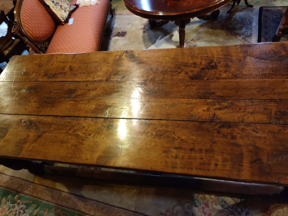 18thC Oak Refrectory Dining Table with Cup & Cover Legs. View IV