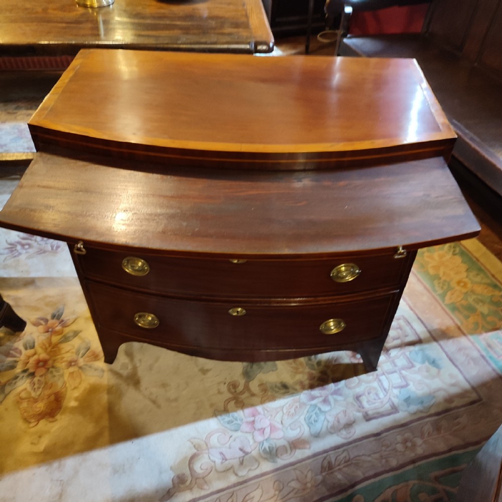 Regency Bow front Chest with Brushing Slide Mahogany & Crossbanding View III