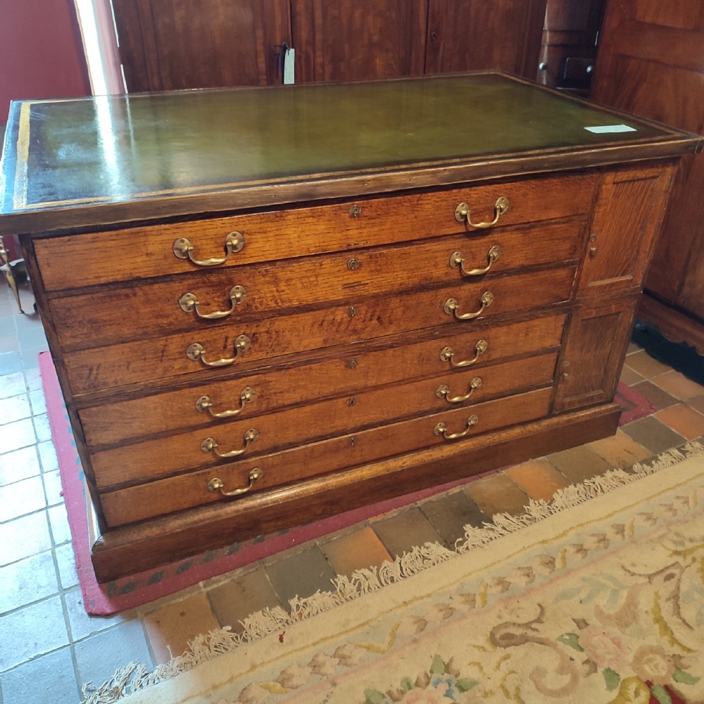 19thc Oak Plan or Architects Chest