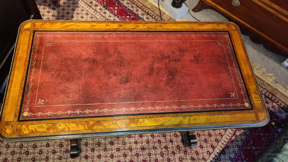 Fine Quality 19thC Aesthetic Movement Card Table with Exotic Woods & Wedgewood Plaque. View III