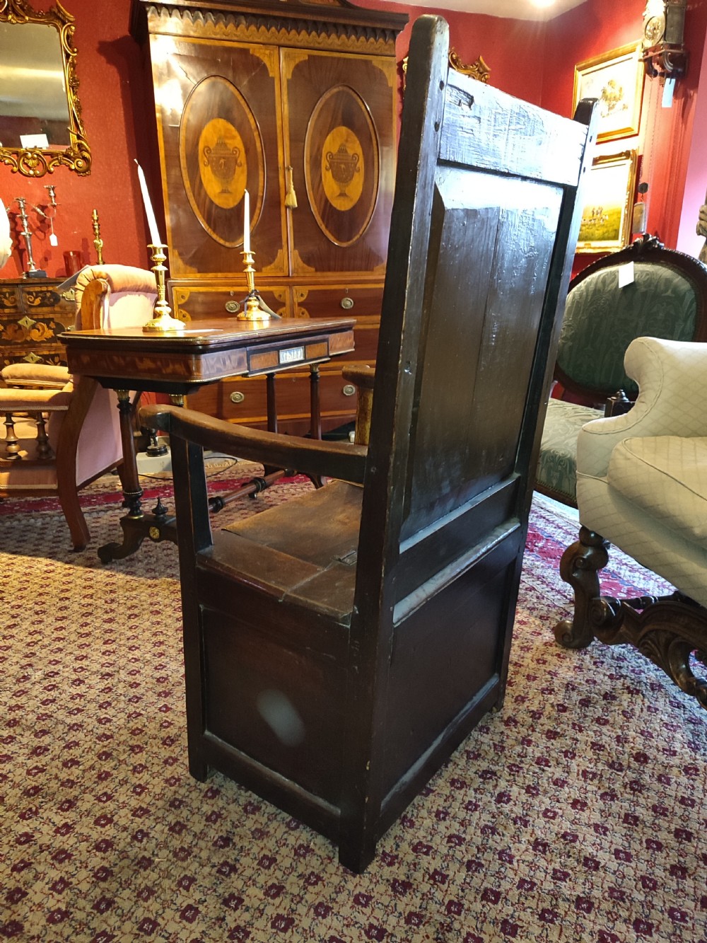 Late 17thC Oak & Fruitwood Box Seat Arm Chair View III