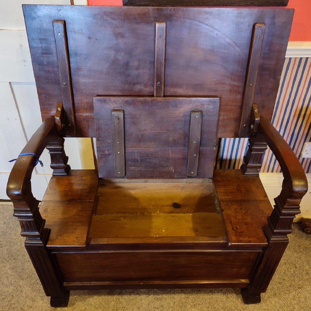 Edwardian Mahogany Monks Bench View III
