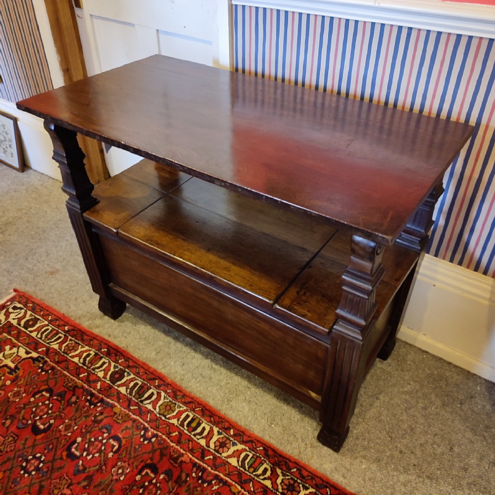 Edwardian Mahogany Monks Bench View V