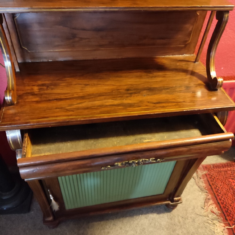 Rare Regency Period Simulated Rosewood Chiffonier View IV
