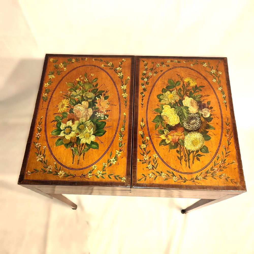 Fine Quality George 3rd Satinwood & Painted Work Table View II