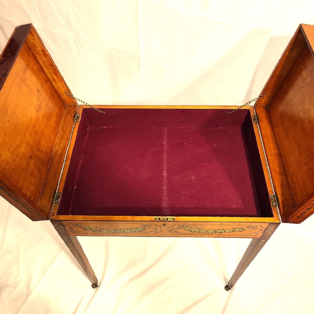 Fine Quality George 3rd Satinwood & Painted Work Table View III