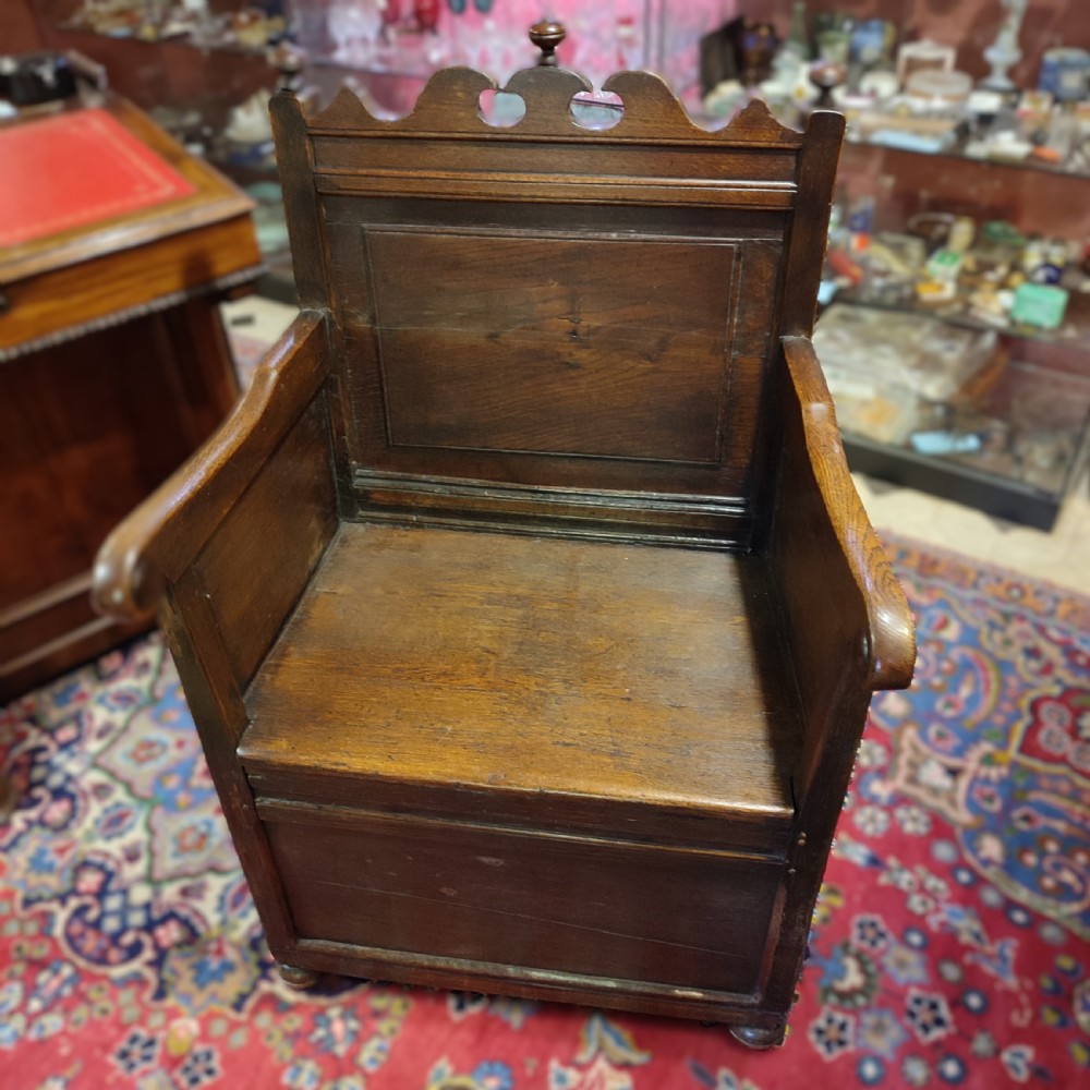 George 3rd Oak Box Type Wainscott Chair