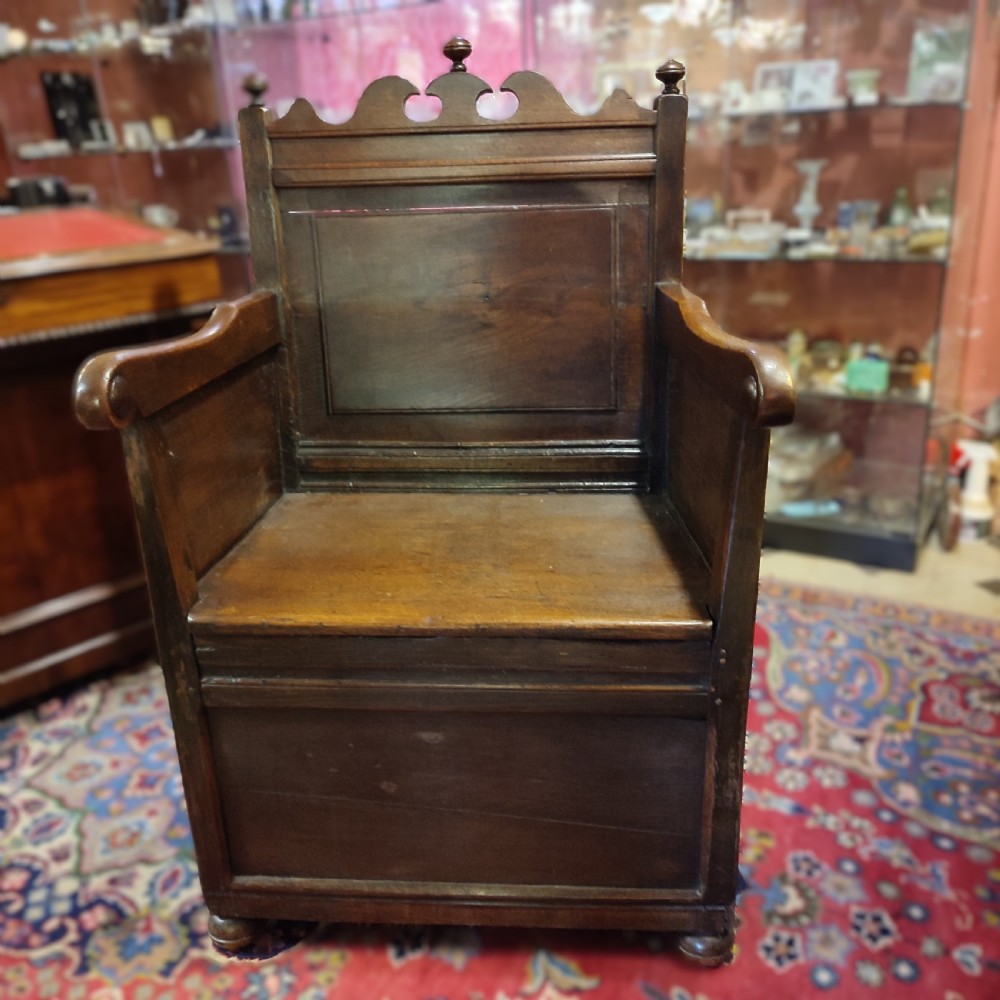George 3rd Oak Box Type Wainscott Chair View II
