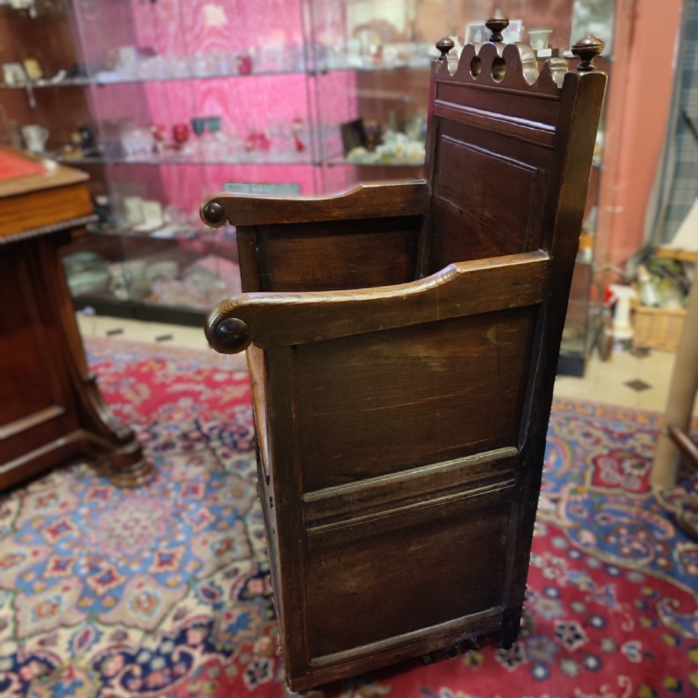 George 3rd Oak Box Type Wainscott Chair View III