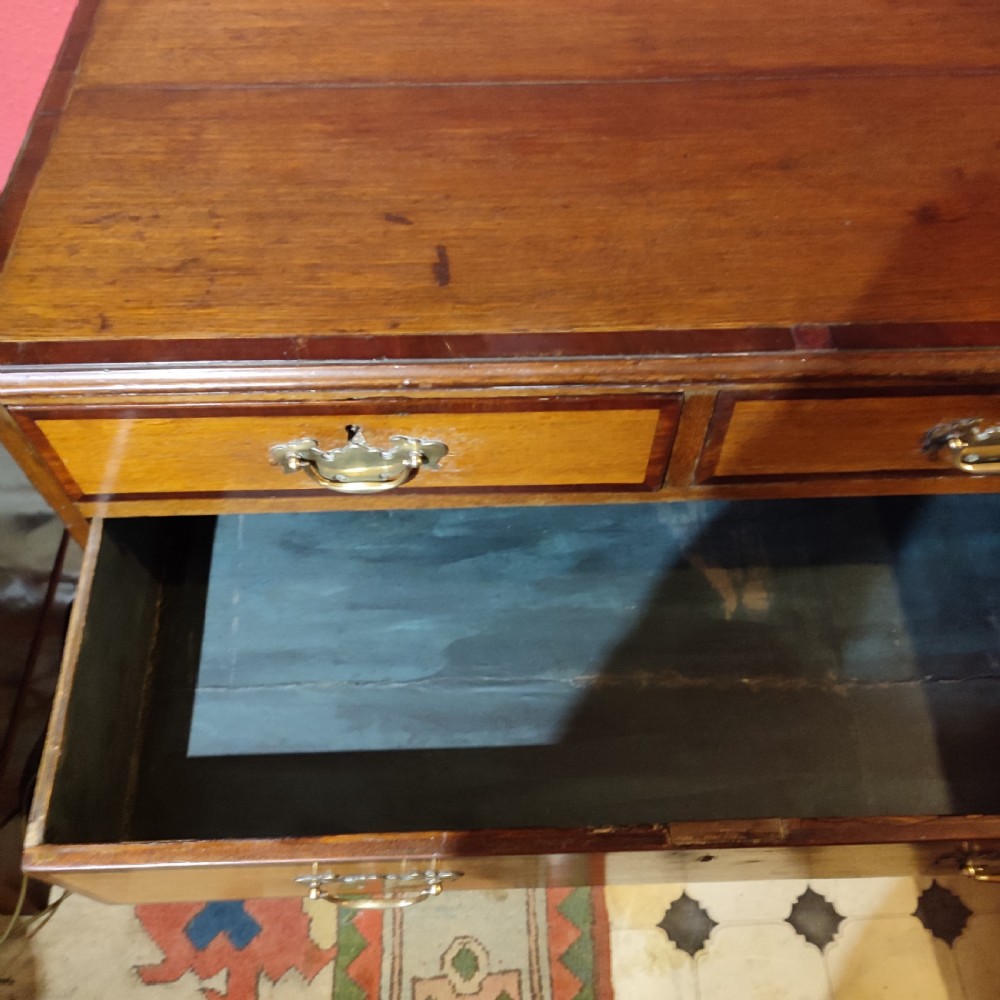 18thC Oak & Mahogany Banded Chest of Drawers View III