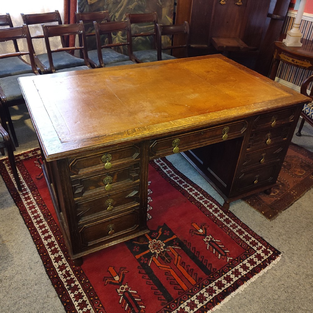Victorian Oak Partners Desk 