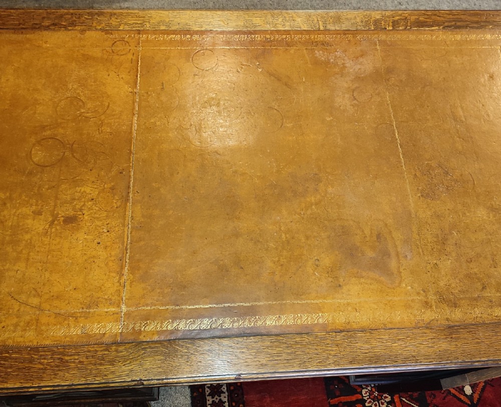 Victorian Oak Partners Desk  View IV