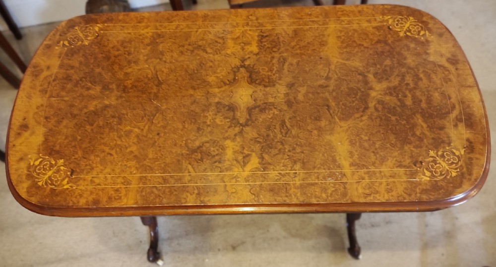 19thc Inlaid Burr Walnut Centre Table View II