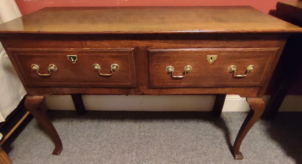 George 3rd Oak 2 Drawer Dresser