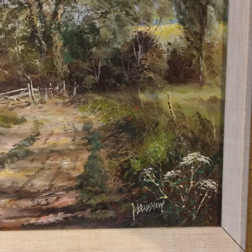 Oil on Canvas Country Scene Signed P Bradshaw 20thC View II