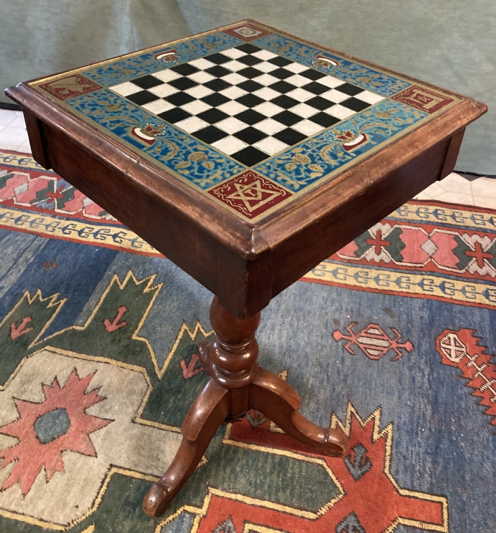 Masonic Chess Board 19thc Table