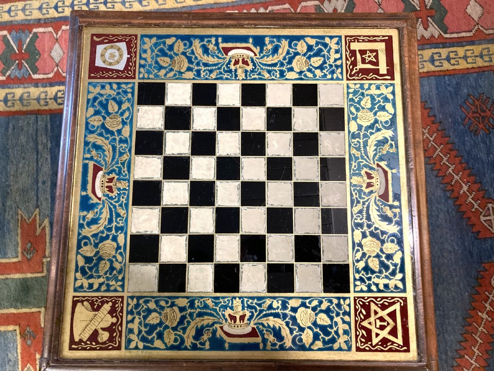 Masonic Chess Board 19thc Table View III