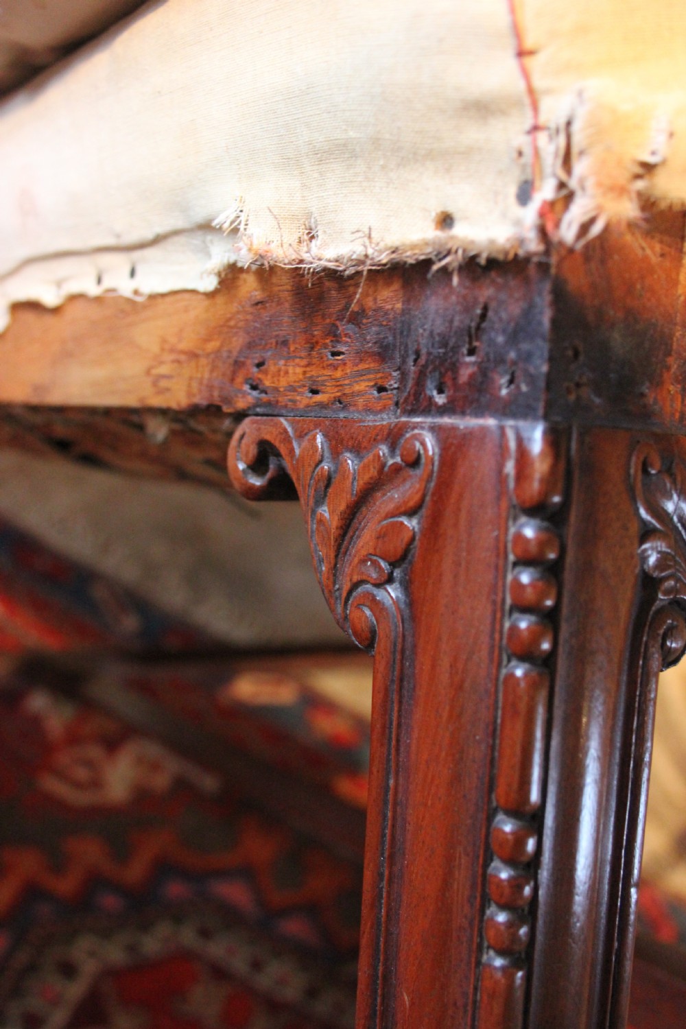 A deep seated Federal barrel back armchair View V