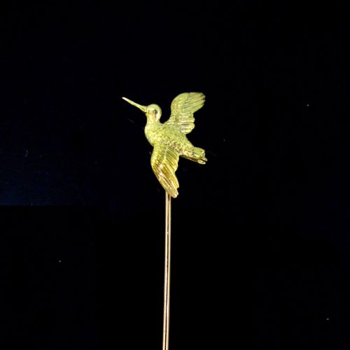 Antique Snipe Stickpin, 18kt Yellow Gold, Circa 1900