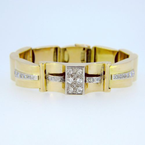fig 1. Retro Diamonds Bracelet, 18kt Yellow Gold and Platinum, circa 1940, France