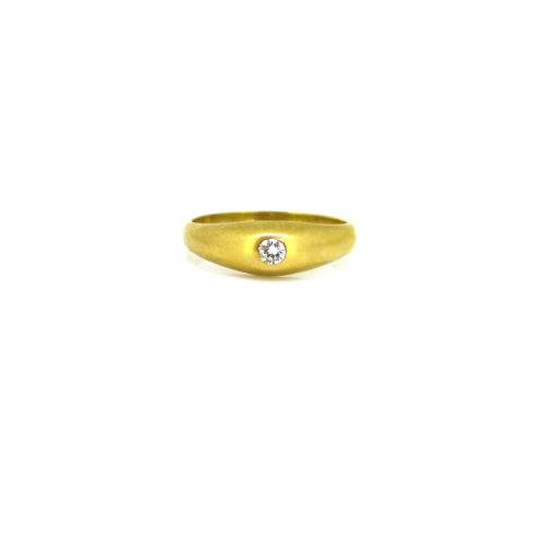 fig 1. Vintage Gypsy Diamond Ring, 18kt Yellow Gold, France