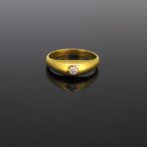 Vintage Gypsy Diamond Ring, 18kt Yellow Gold, France