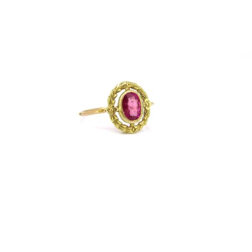 fig 1. Art Nouveau 1ct Ruby Flower Ring, 18kt Yellow and Rose Gold, circa 1900, by Persinet