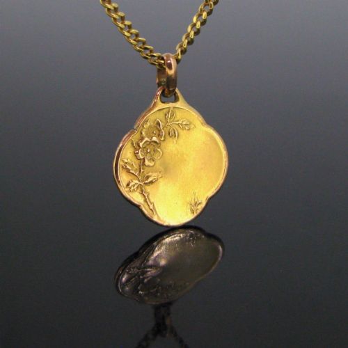 Antique Art Nouveau Flowery Pendant, France, Oria, Circa 1900