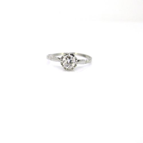fig 1. Art Deco Solitaire Diamond Ring, 18kt white gold and platinum