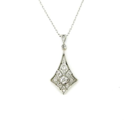fig 1. Antique Edwardian Diamonds Pendant, 18kt white gold and platinum, circa 1910