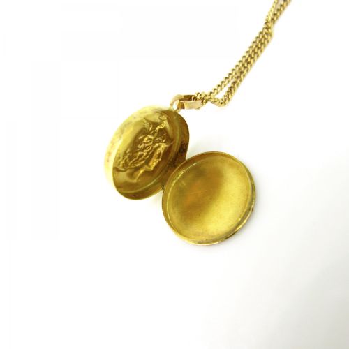 ANTIQUE ART NOUVEAU GALLIA LOCKET PENDANT FRANCE 18KT YELLOW GOLD CIRCA 1905 - ADDITIONAL PHOTO 4