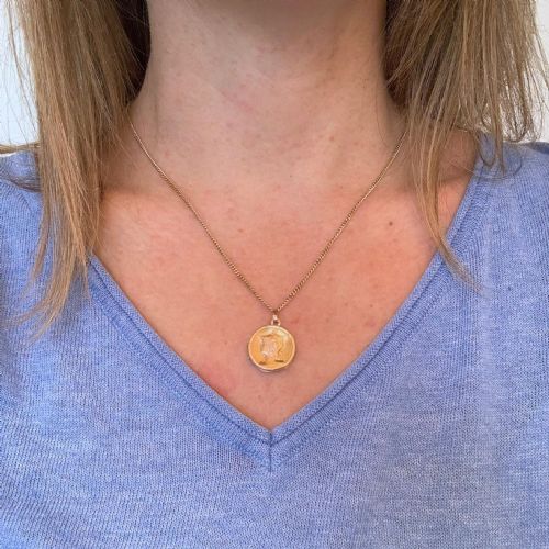 ANTIQUE ART NOUVEAU GALLIA LOCKET PENDANT FRANCE 18KT YELLOW GOLD CIRCA 1905 - ADDITIONAL PHOTO 5