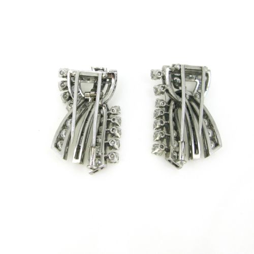 ART DECO 8CT DIAMONDS DOUBLE CLIP BY PAILLETTE PLATINUM FRANCE CIRCA 1930 - ADDITIONAL PHOTO 4
