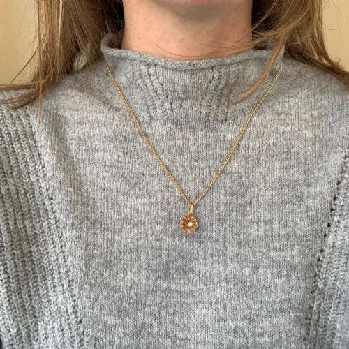 ANTIQUE VICTORIAN DIAMOND AND PEARLS FLOWER PENDANT 18KT ROSE AND YELLOW GOLD FRANCE CIRCA 1880 - ADDITIONAL PHOTO 4