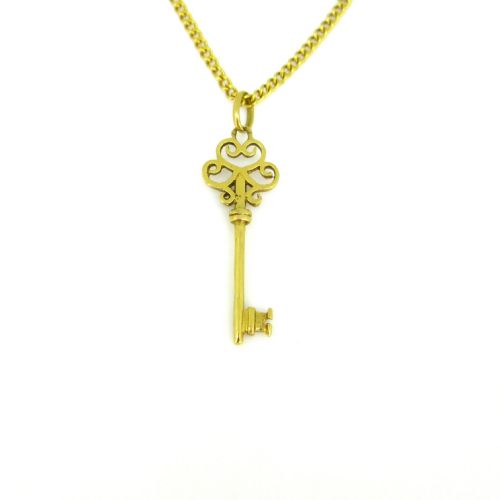 fig 1. Antique Art Nouveau Key Pendant by Bagnis Freres, 18kt yellow gold, France, circa 1900