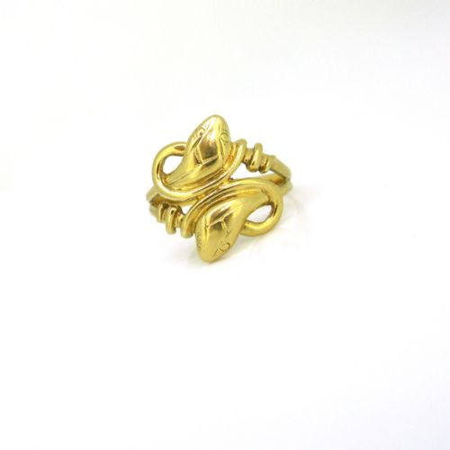 fig 1. Antique Art Nouveau Snakes ring, 18kt yellow gold, France, circa 1905
