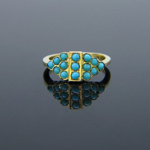 Antique Turquoises Ring, 18kt Yellow Gold, Circa 1900