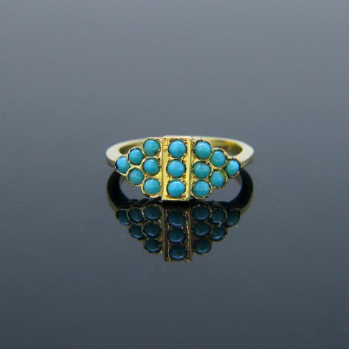 fig 1. Antique Turquoises Ring, 18kt Yellow Gold, circa 1900