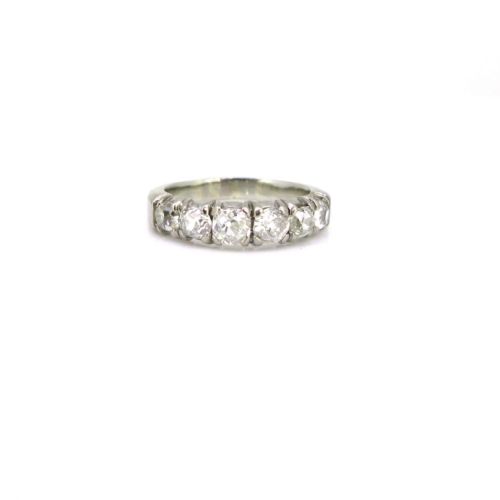 fig 1. Vintage Half Eternity Diamond Ring, 18kt White Gold, circa 1940