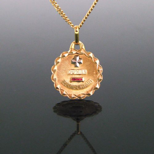 "+ Que Hier - Que Demain" French Pendant/ Love Charm by A. Augis