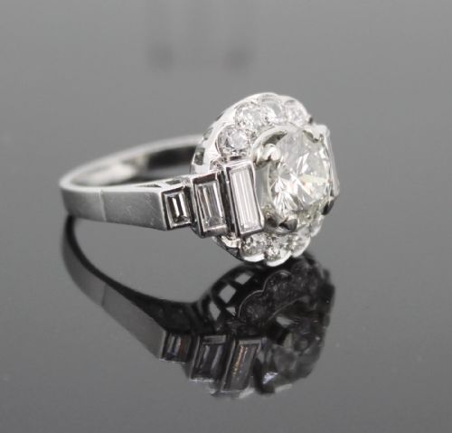 fig 2. Art Deco 2.05ct Cut Diamond Cluster Ring, Platinum, France, circa 1930
