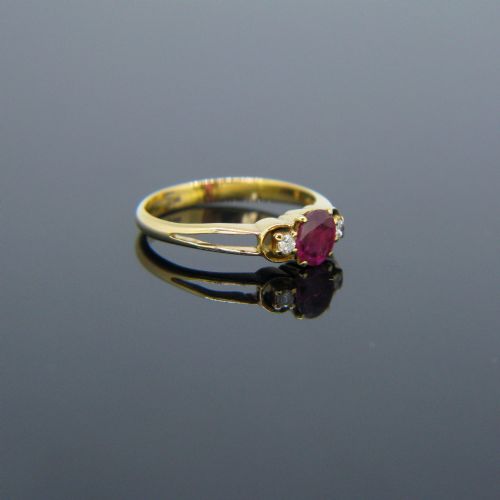 VINTAGE RUBY AND DIAMONDS RING 18KT GOLD CIRCA 1930 - ADDITIONAL PHOTO 2