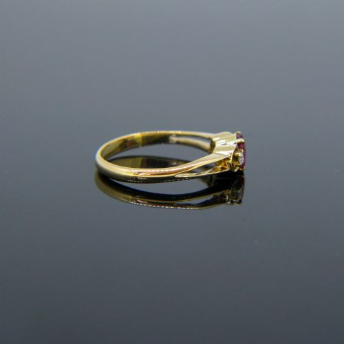 VINTAGE RUBY AND DIAMONDS RING 18KT GOLD CIRCA 1930 - ADDITIONAL PHOTO 3