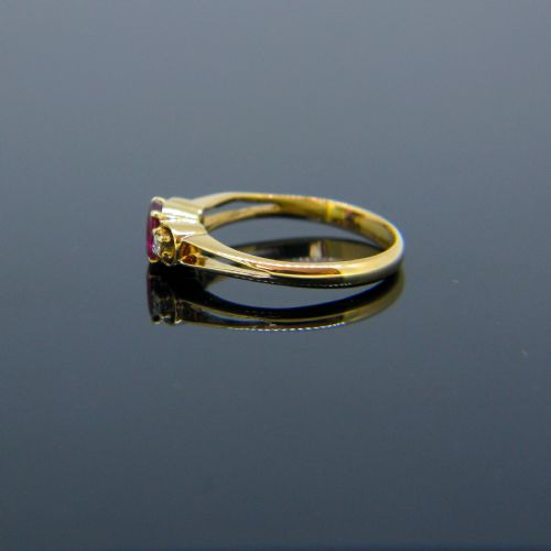 VINTAGE RUBY AND DIAMONDS RING 18KT GOLD CIRCA 1930 - ADDITIONAL PHOTO 4