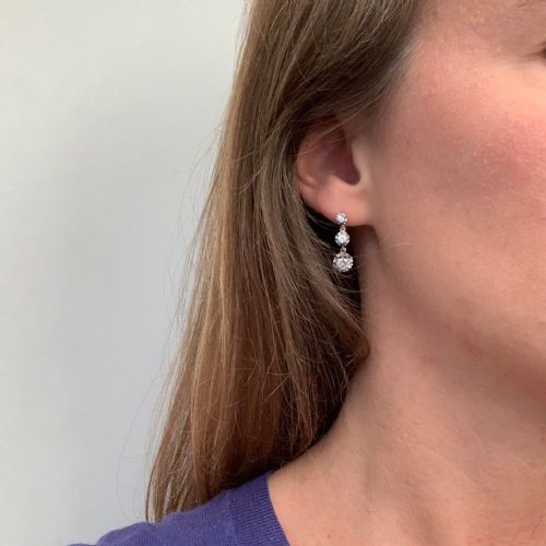 fig 1. Antique Diamonds Dormeuses earrings, early 20th century