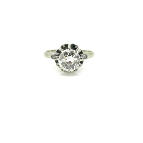 fig 1. French Art Deco 1.25ct Solitaire Diamond Ring, 18kt gold and platinum
